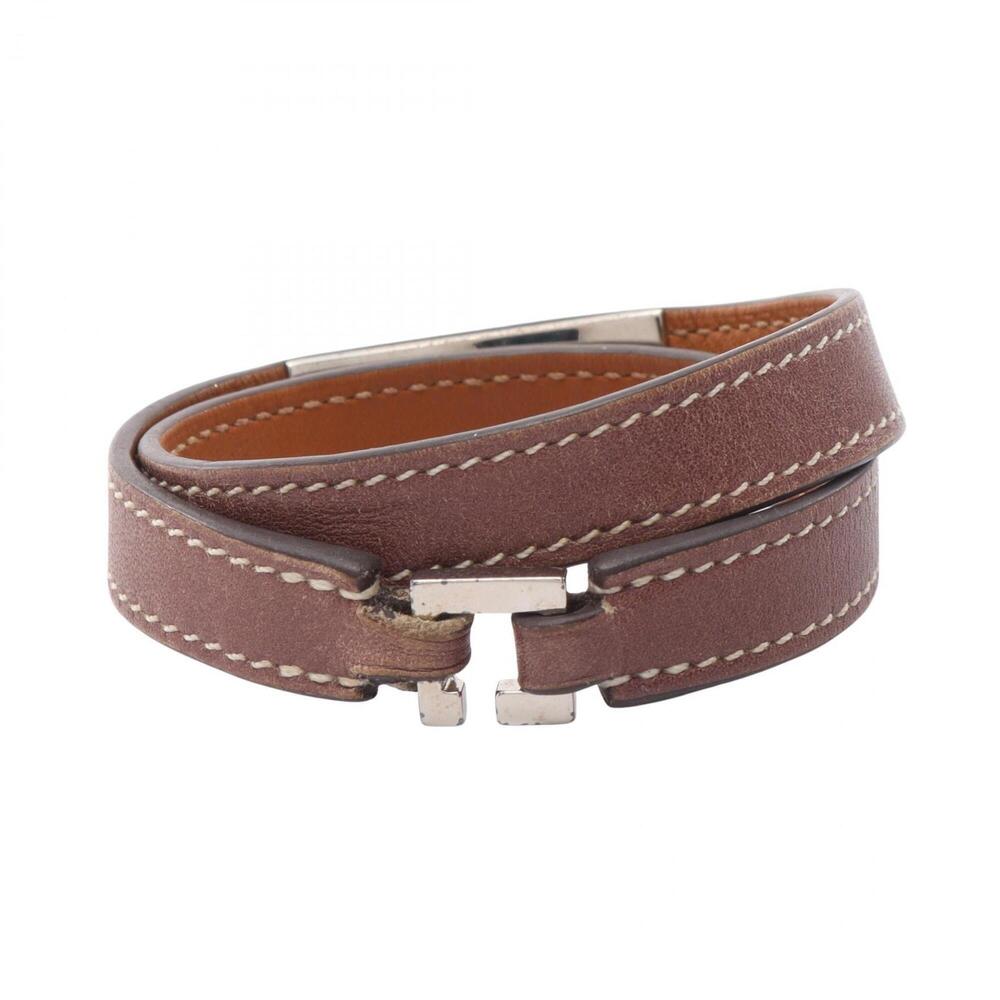 Hermes Rivale Double Tour Bracelet, Leather, Women's, Brown - Picture 2 of 8